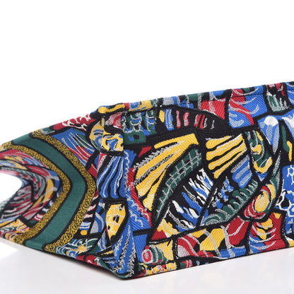 Christian Dior Canvas Embroidered Butterfly Book Tote Black Multicolor 5 of 9