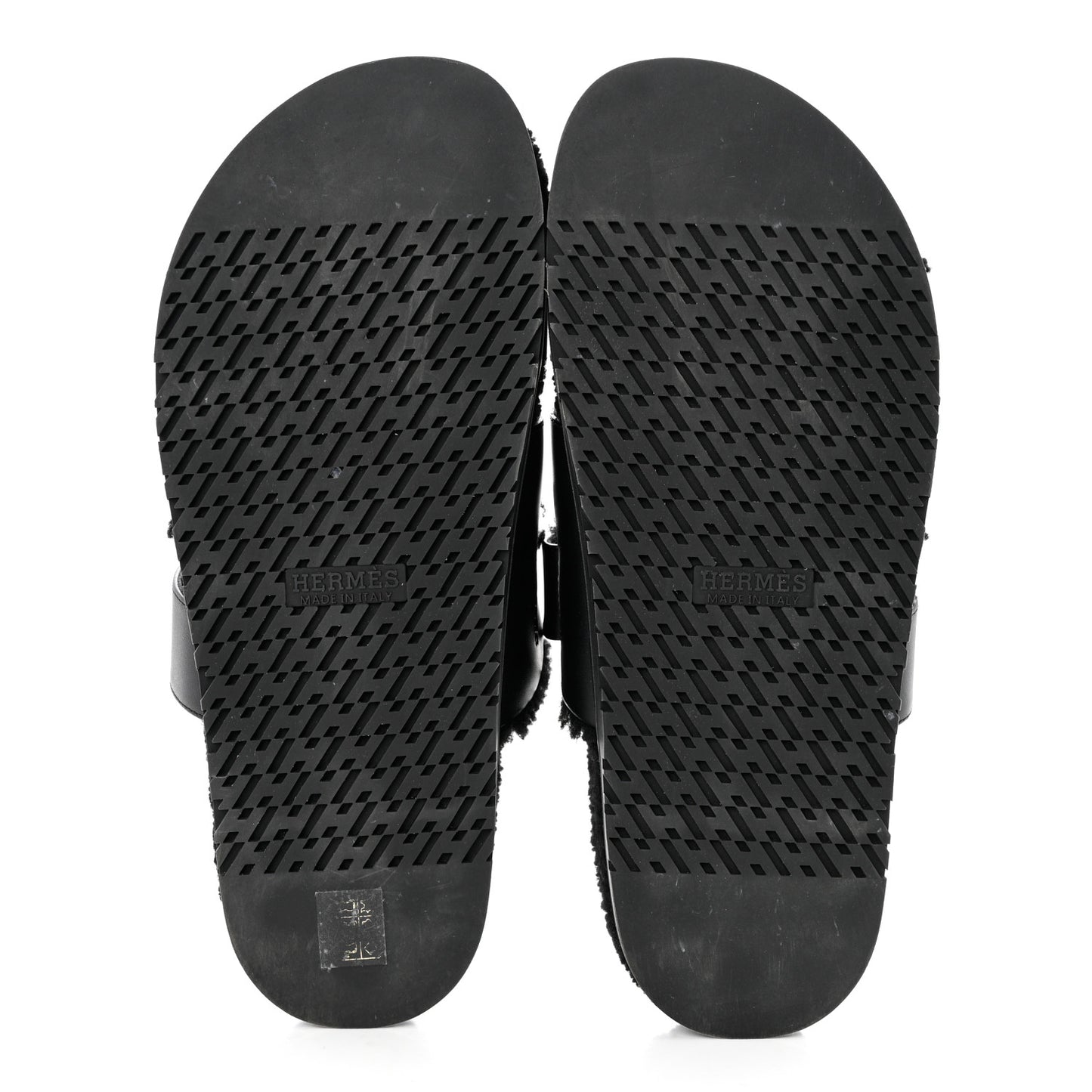 Calfskin Woolskin Mens Chypre Sandals 43 Black