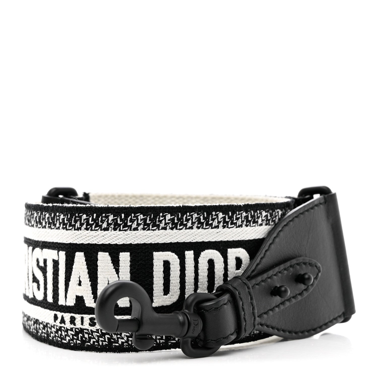 Christian Dior Canvas Embroidered Shoulder Strap Black 1 of 6