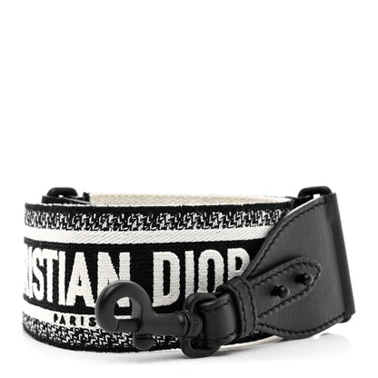 Christian Dior Canvas Embroidered Shoulder Strap Black 1 of 6
