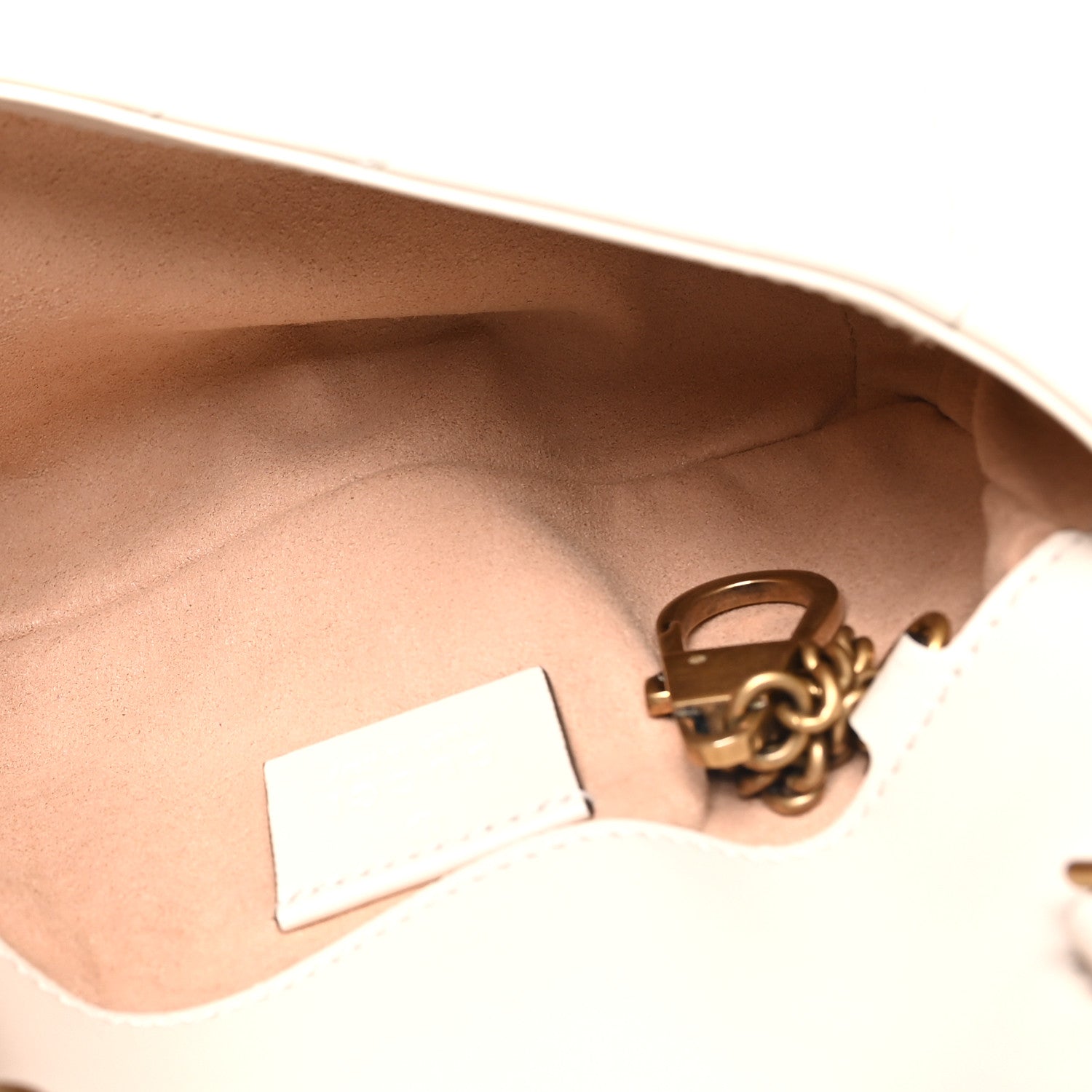 Gucci Calfskin Matelasse Super Mini GG Marmont Shoulder Bag White 5 of 11