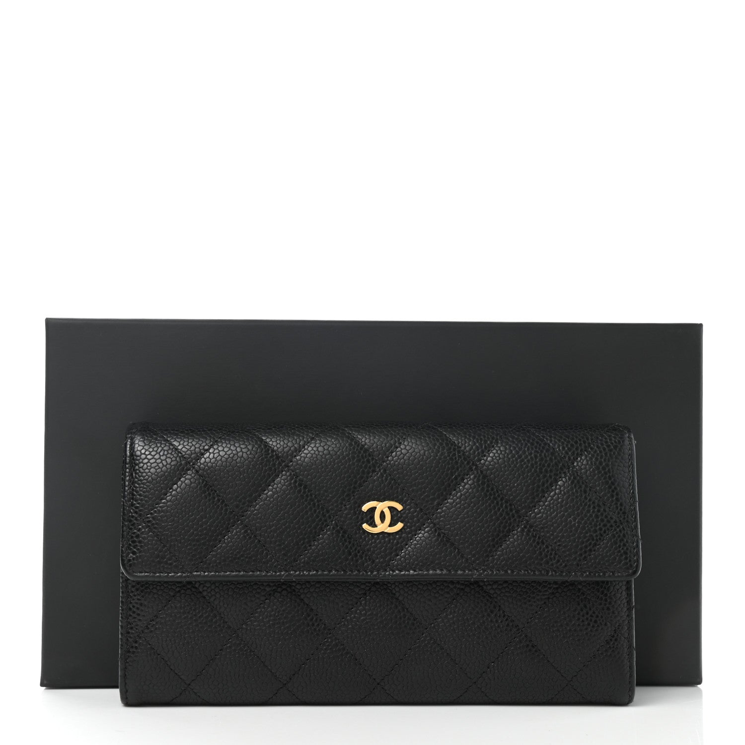 Chanel Caviar Quilted Large Gusset Flap Wallet Black 8 of 8