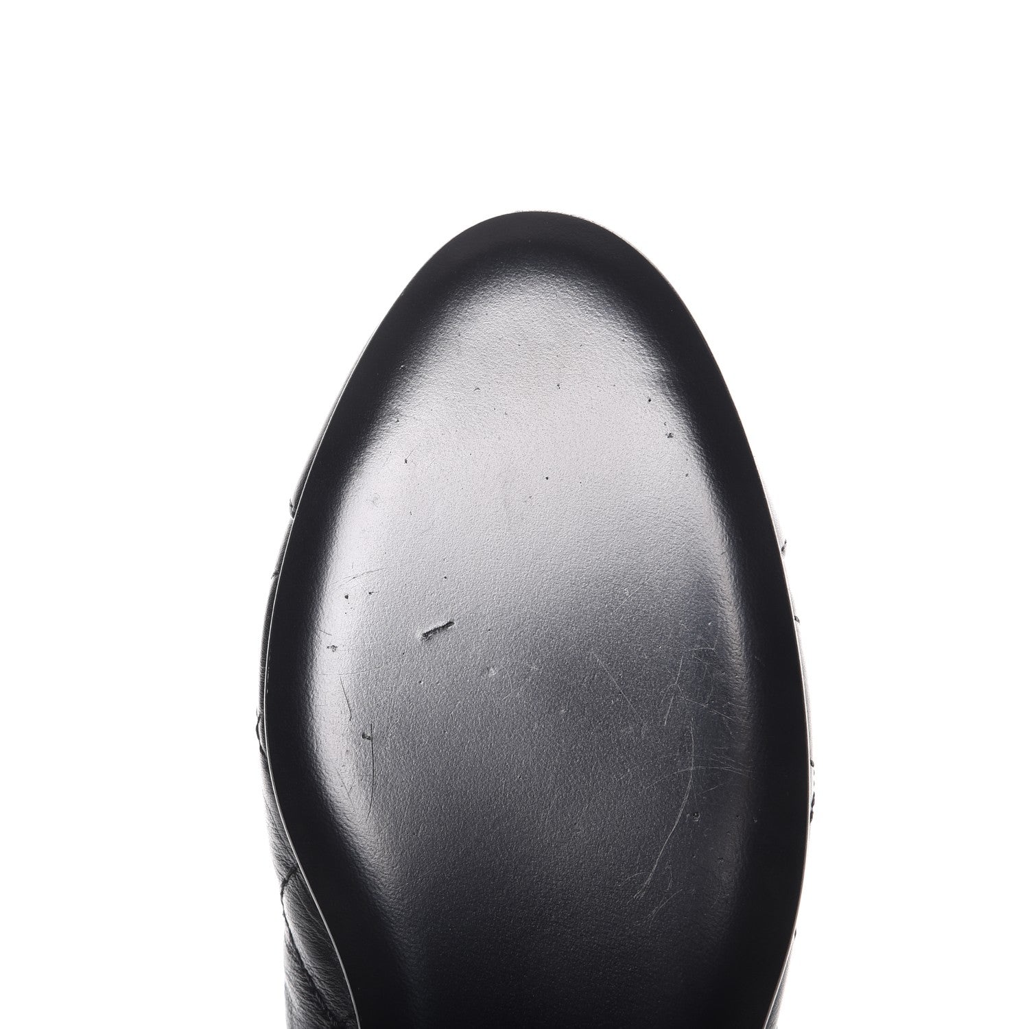 Chanel Aged Calfskin Quilted Cap Toe Ballerina Flats 35.5 Black 9 of 10