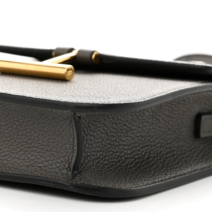 Tom Ford Grained Calfskin Mini T Clasp Tara Bag On Strap Graphite 10 of 10