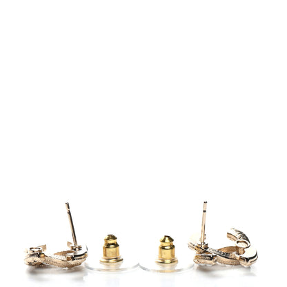 Chanel Resin Pearl CC Earrings Gold Black 3 of 4