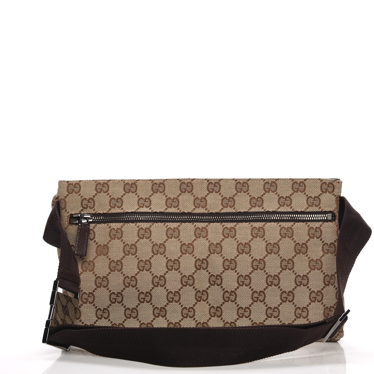 Gucci GG Monogram Double Pocket Belt Bag Dark Brown 3 of 7