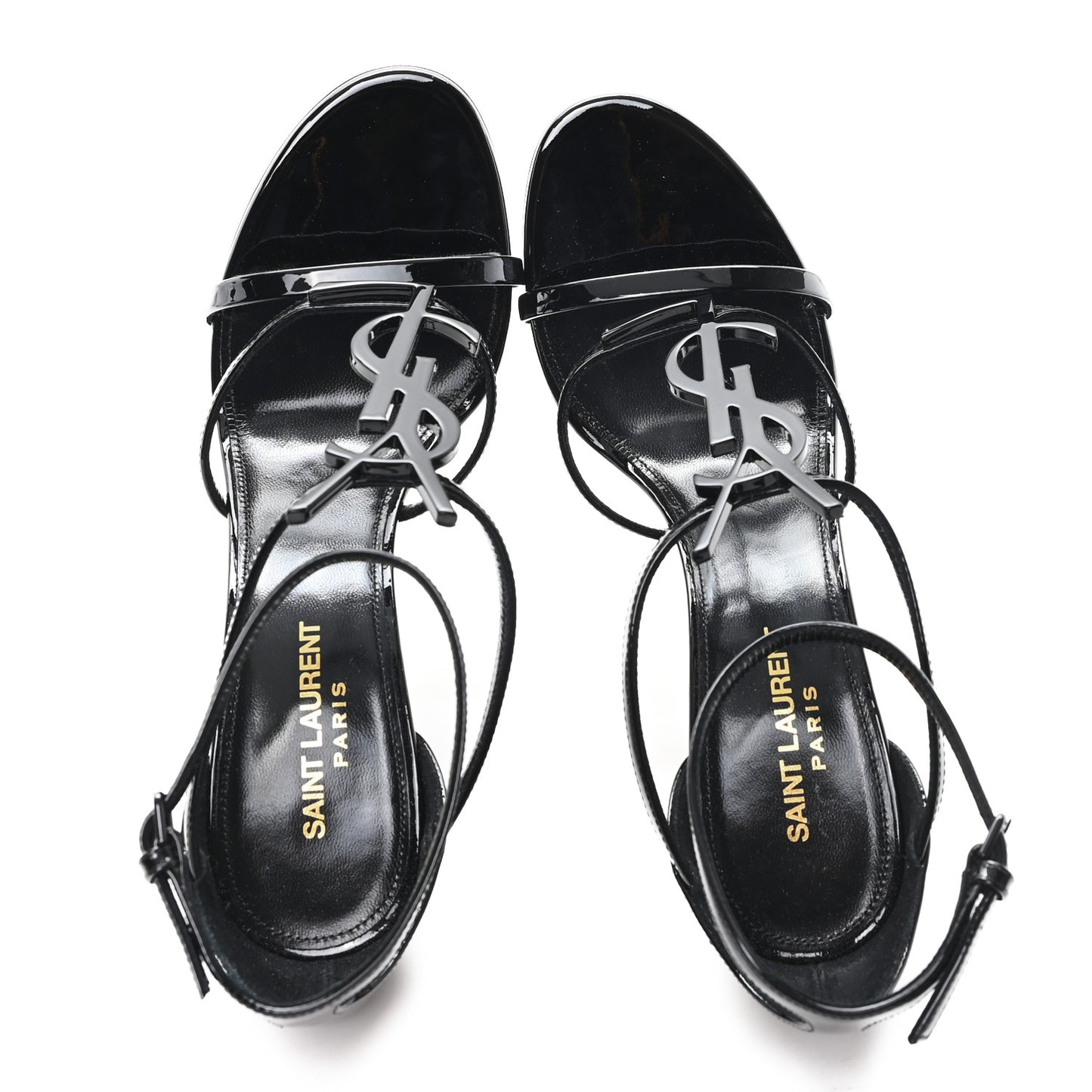 Vernice Chiffon Cassandra 100 Ankle Strap Sandals 39 Black