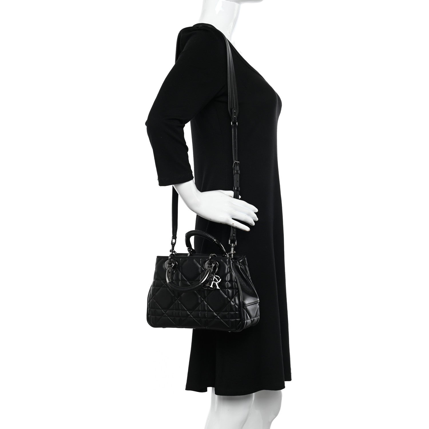 Christian Dior Calfskin Cannage Small The Lady 95.22 Black 2 of 10