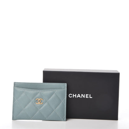Chanel Iridescent Caviar Quilted Card Holder Light Blue 9 of 9