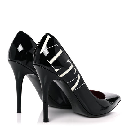 Valentino Garavani Patent VLTN 105mm Pumps 36.5 Black White 4 of 12