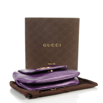 Gucci Metallic Pebbled Calfskin Small 1973 Chain Shoulder Bag Purple 4 of 8