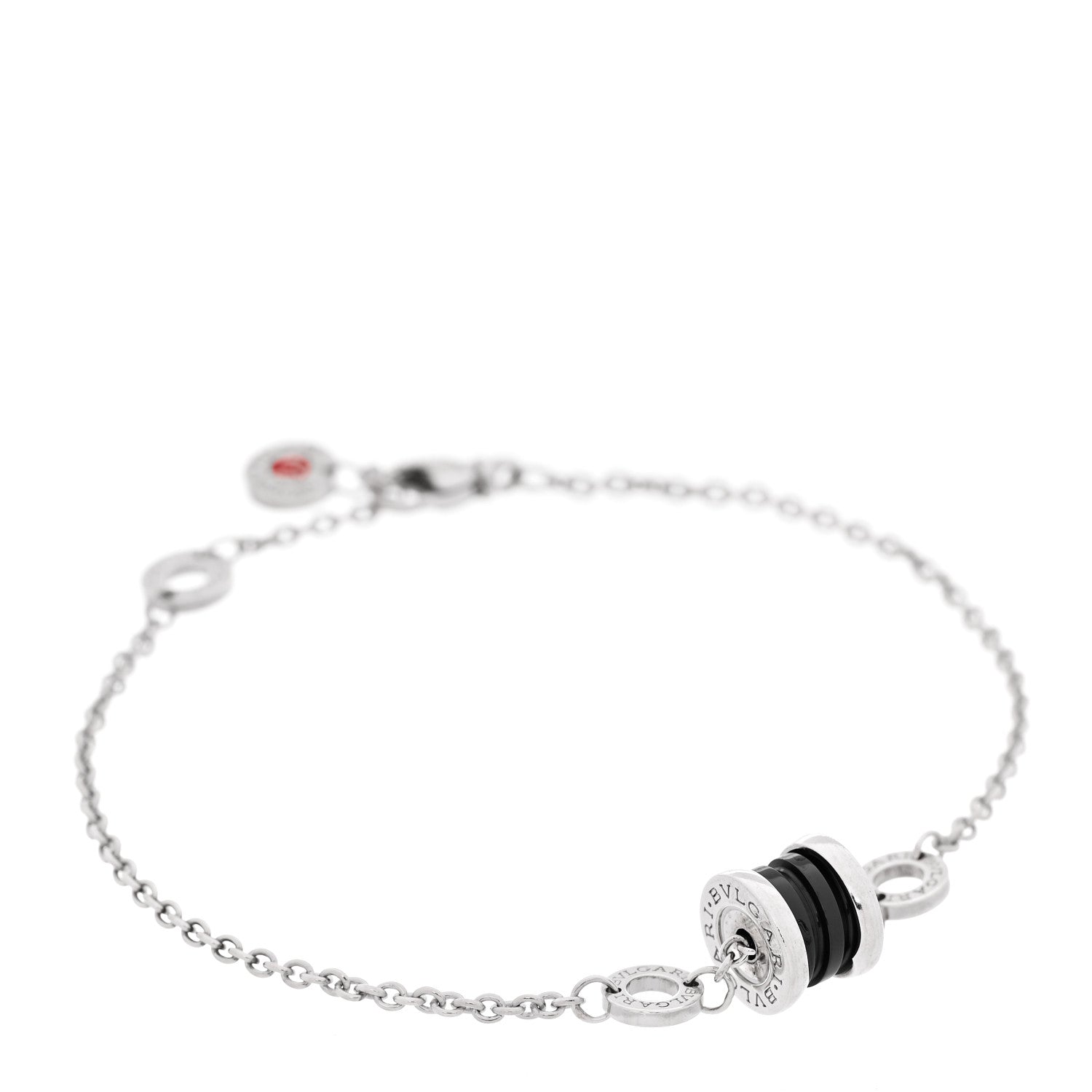 Bulgari Sterling Silver Black Ceramic Save the Children Bracelet 1 of 4