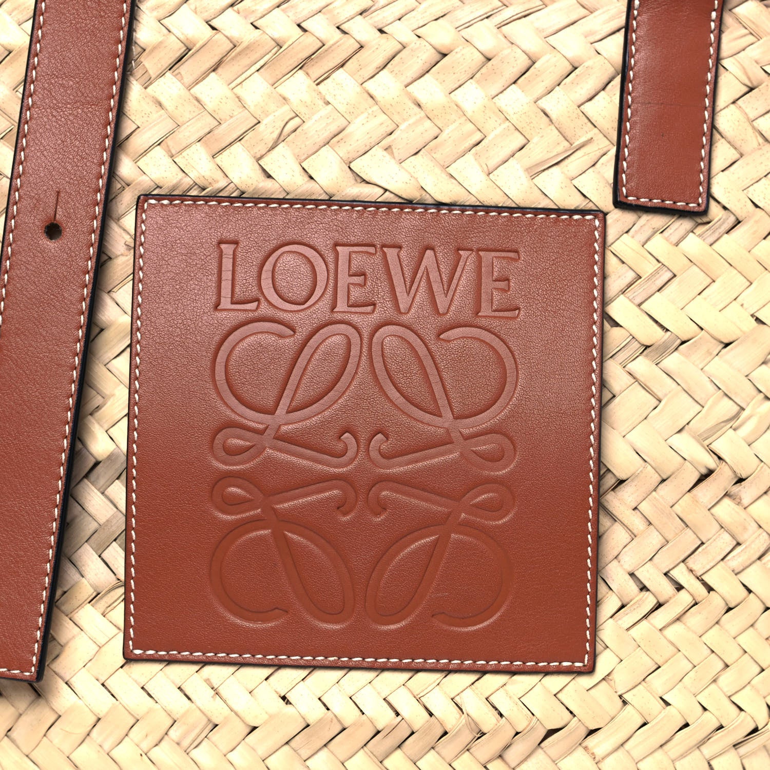 Loewe Raffia Basket Tote Bag Natural Tan 7 of 9