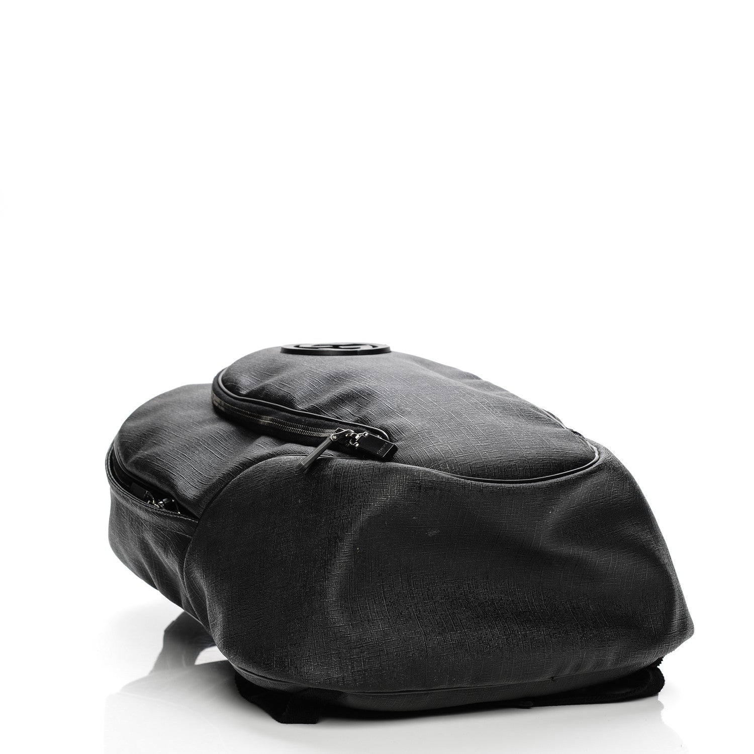 Gucci Coated Canvas Interlocking G Travel Backpack Black 5 of 11