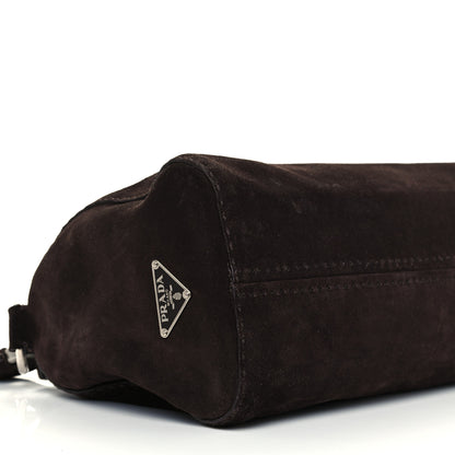 Prada Suede Shoulder Bag Dark Brown 10 of 11