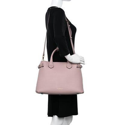 Burberry Derby Calfskin House Check Medium Banner Tote Pale Orchid 2 of 15