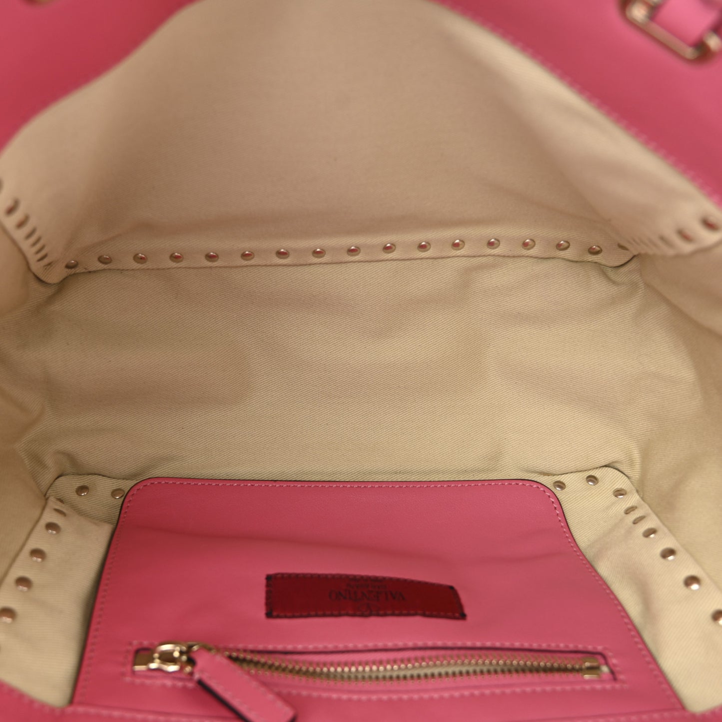 Vitello Small Rockstud Tote Fuxia Fluo