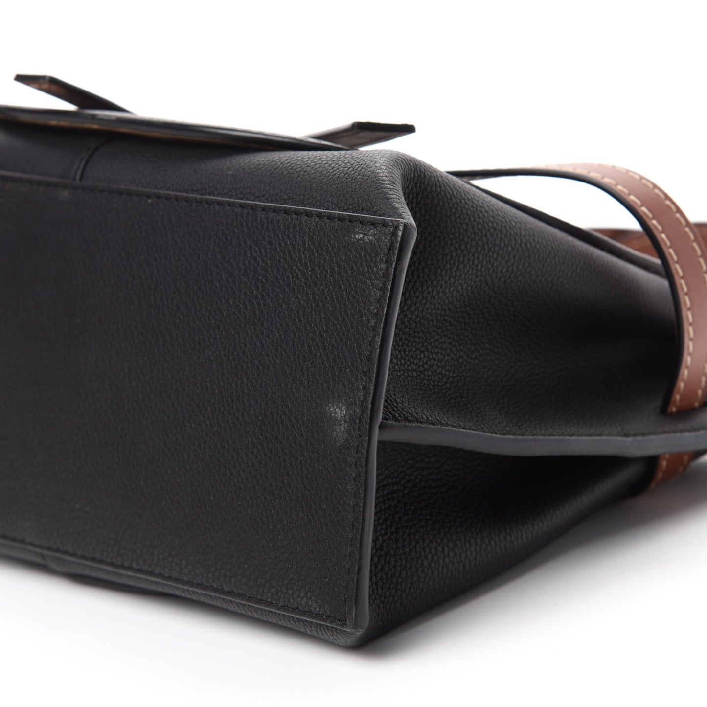 Calfskin Small Gate Tote Pecan Black