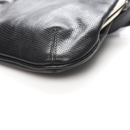 Burberry Calfskin Lizard Embossed Frame Crossbody Bag Black 10 of 12