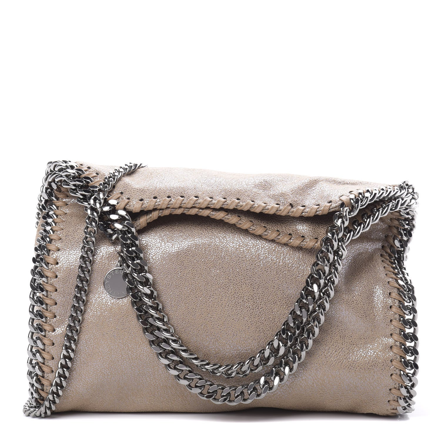Stella McCartney Shaggy Deer Mini Falabella Fold Over Tote Taupe 1 of 11