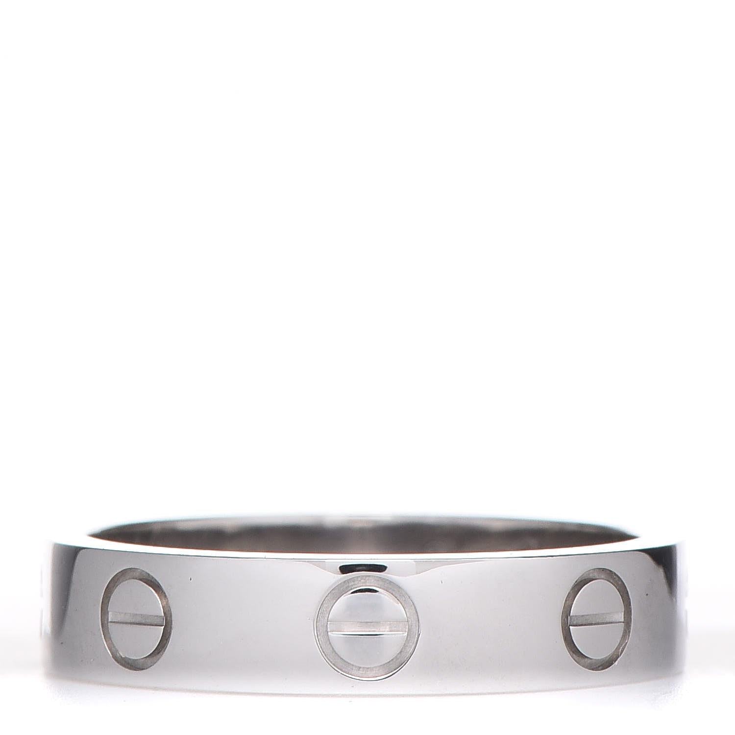 Cartier 18K White Gold Diamond 3.5mm LOVE Wedding Band Ring 50 5.25 3 of 5