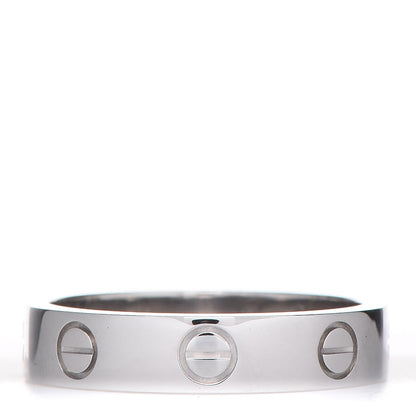 Cartier 18K White Gold Diamond 3.5mm LOVE Wedding Band Ring 50 5.25 3 of 5