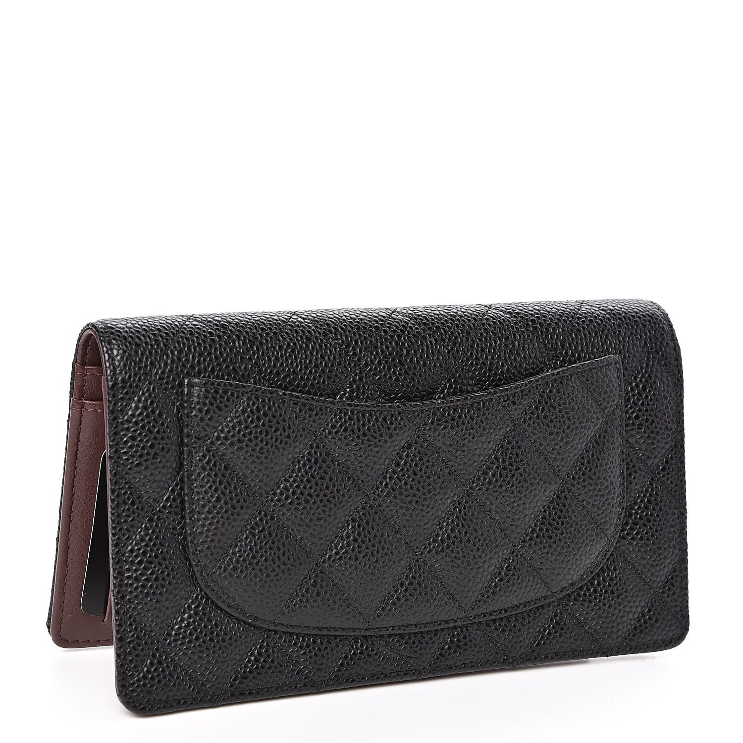 Chanel Caviar Quilted Yen Wallet Black 3 of 9