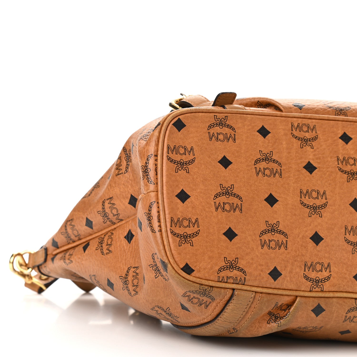 MCM Visetos Studded Medium Essentials Shopper Tote Cognac 11 of 12