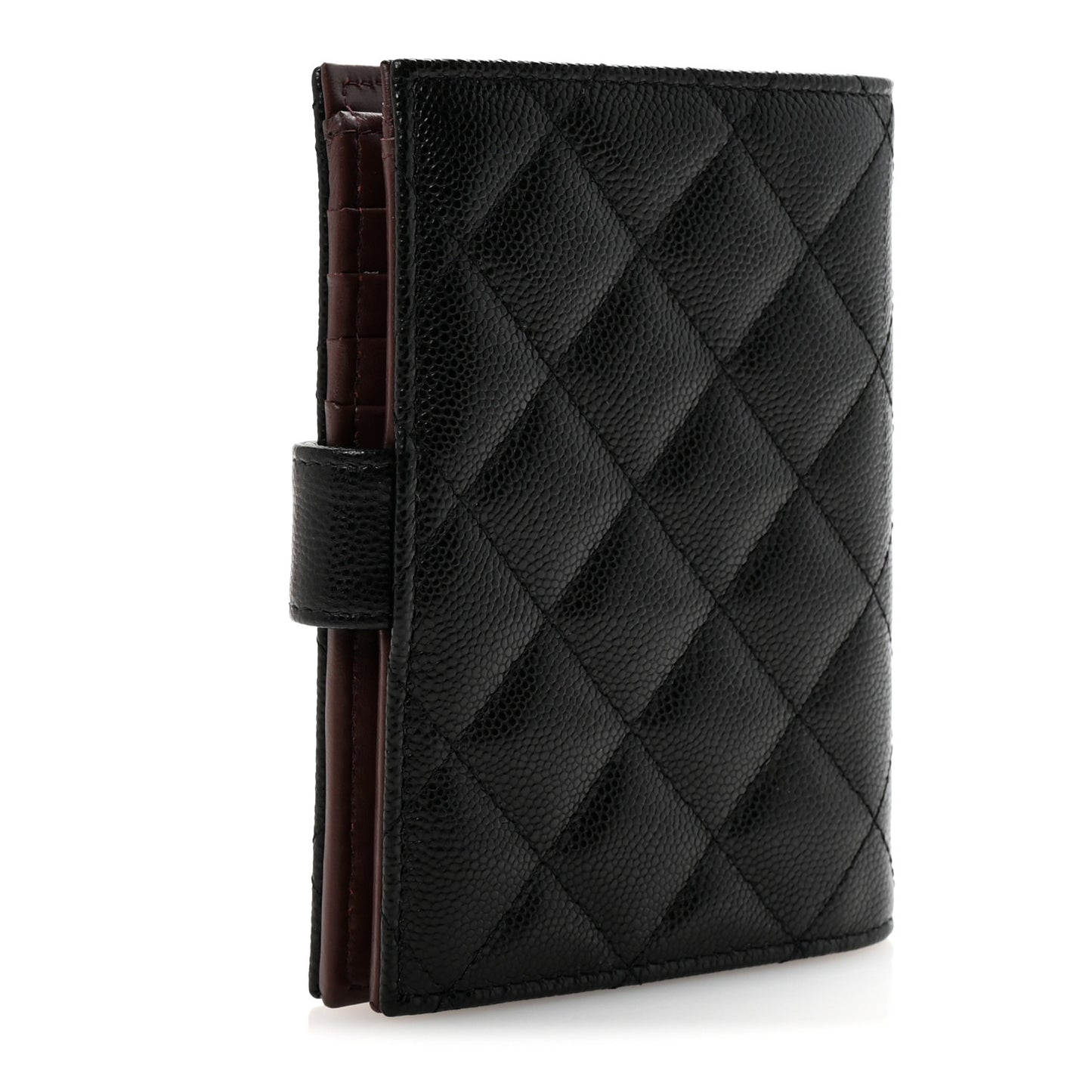 Caviar Quilted Passport Holder Black