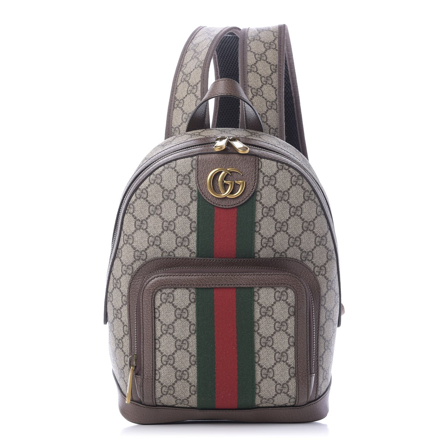 GG Supreme Monogram Calfskin Web Small Ophidia Day Backpack Beige Ebony New Acero