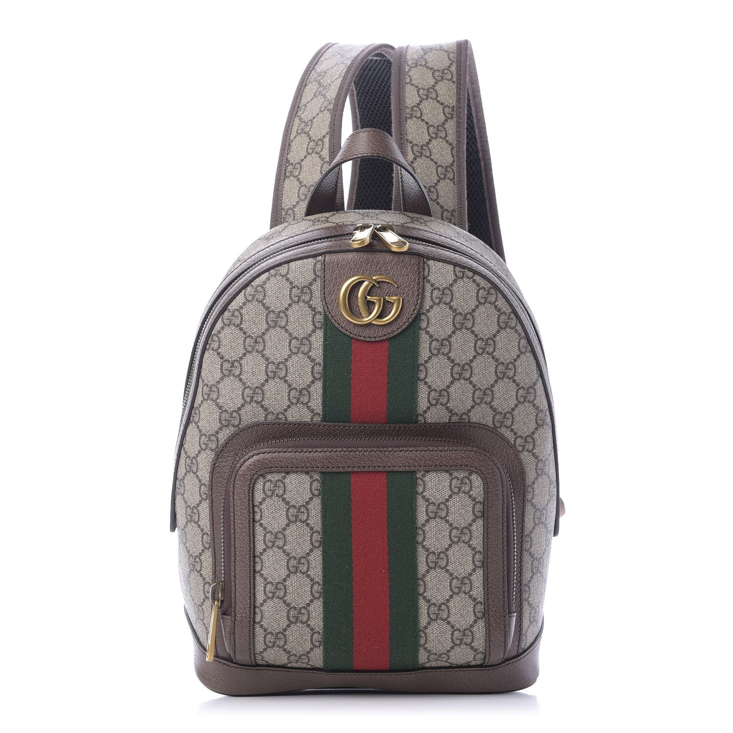Gucci GG Supreme Monogram Calfskin Web Small Ophidia Day Backpack Beige Ebony New Acero 1 of 6