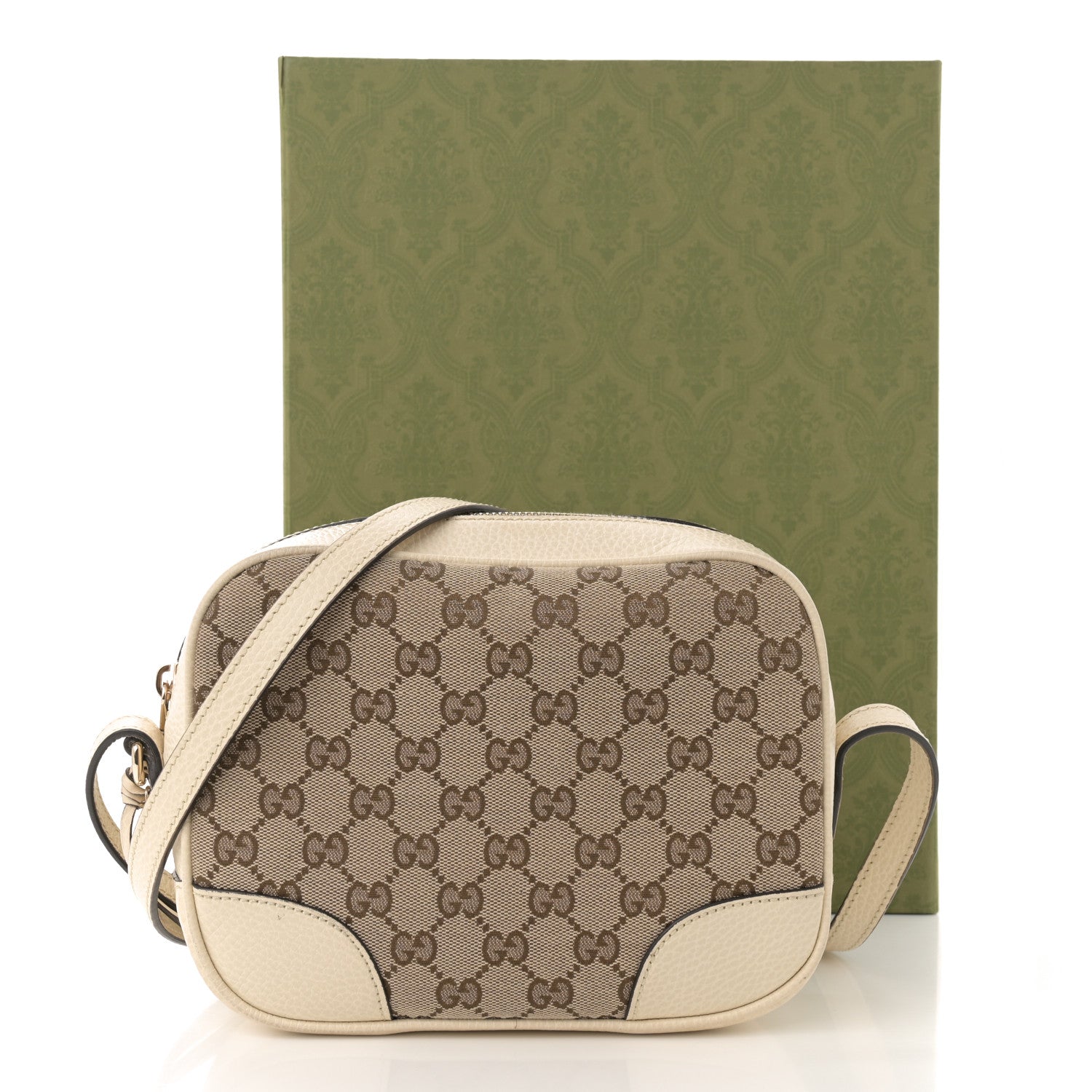 Gucci Monogram Dollar Calfskin Mini Bree Messenger Bag Beige Ebony Avoire Beige Ebony Avoire 14 of 14