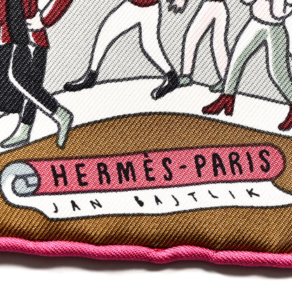 Hermes Silk Exposition Universelle Scarf 90 Rose Vif Vert Rouge 2 of 5