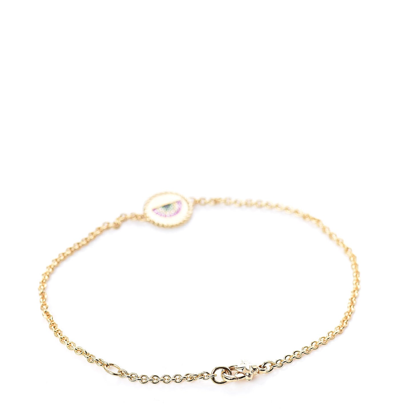 18K Yellow Gold Pink Yellow Sapphire Tsavorite Collectibles Rainbow Bracelet