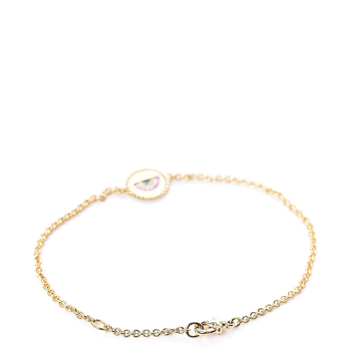David Yurman 18K Yellow Gold Pink Yellow Sapphire Tsavorite Collectibles Rainbow Bracelet 3 of 5