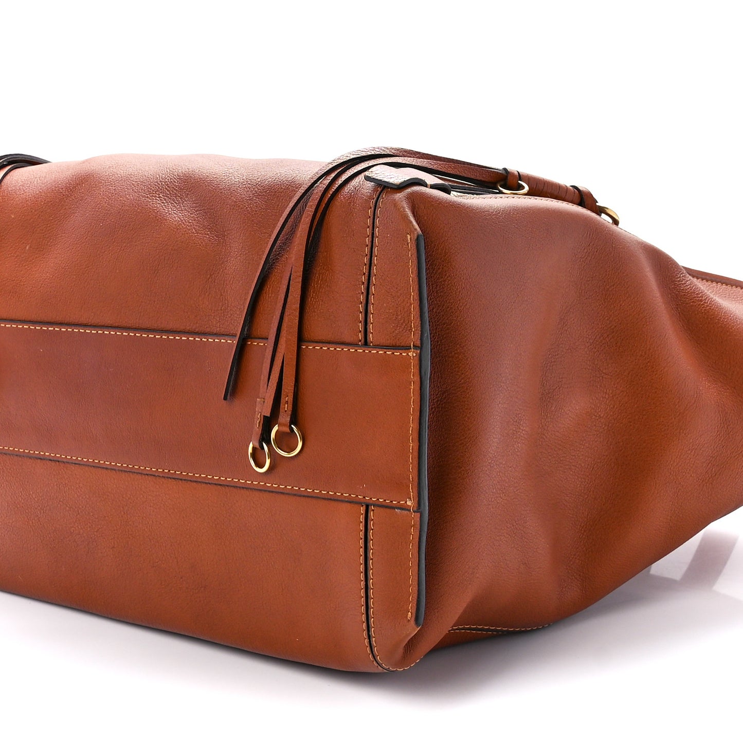 Smooth Calfskin Medium Milo Shopping Tote Caramel