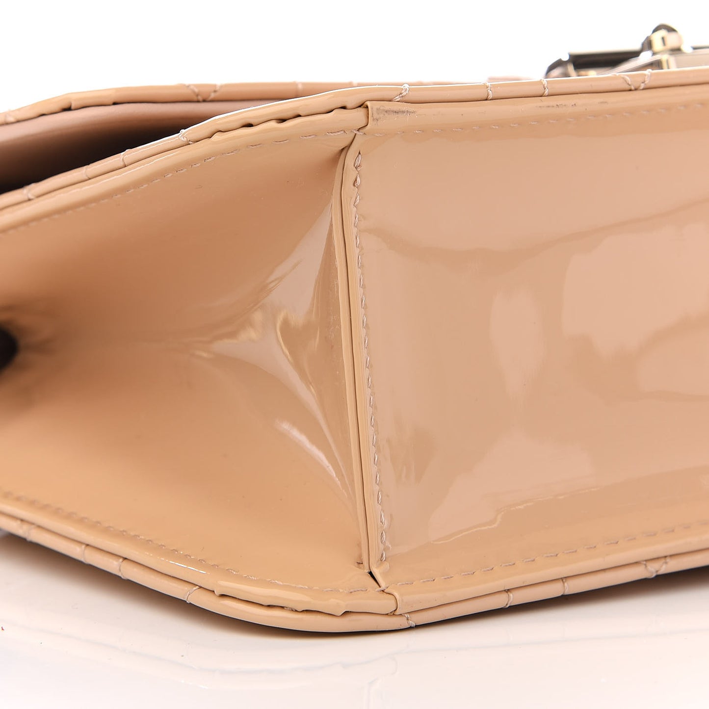 Patent Cannage Miss Dior Promenade Pouch Beige