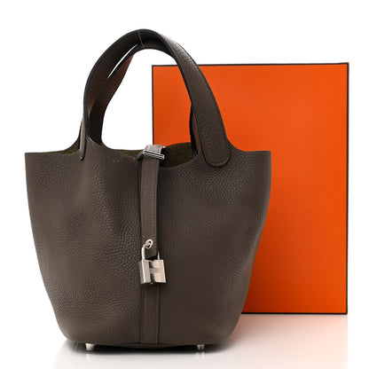 Hermes Taurillon Clemence Picotin Lock 18 PM Etain 10 of 10