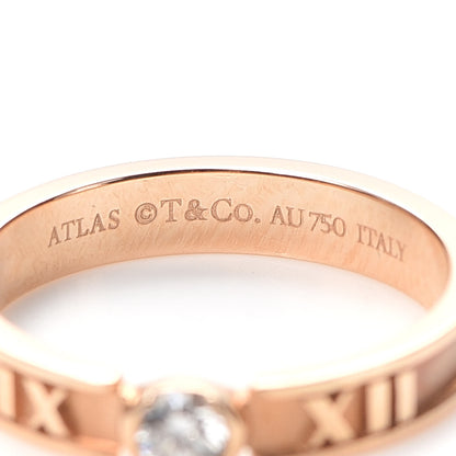 Tiffany 18K Rose Gold Diamond Atlas Closed Narrow Ring 48 4.5 4 of 5
