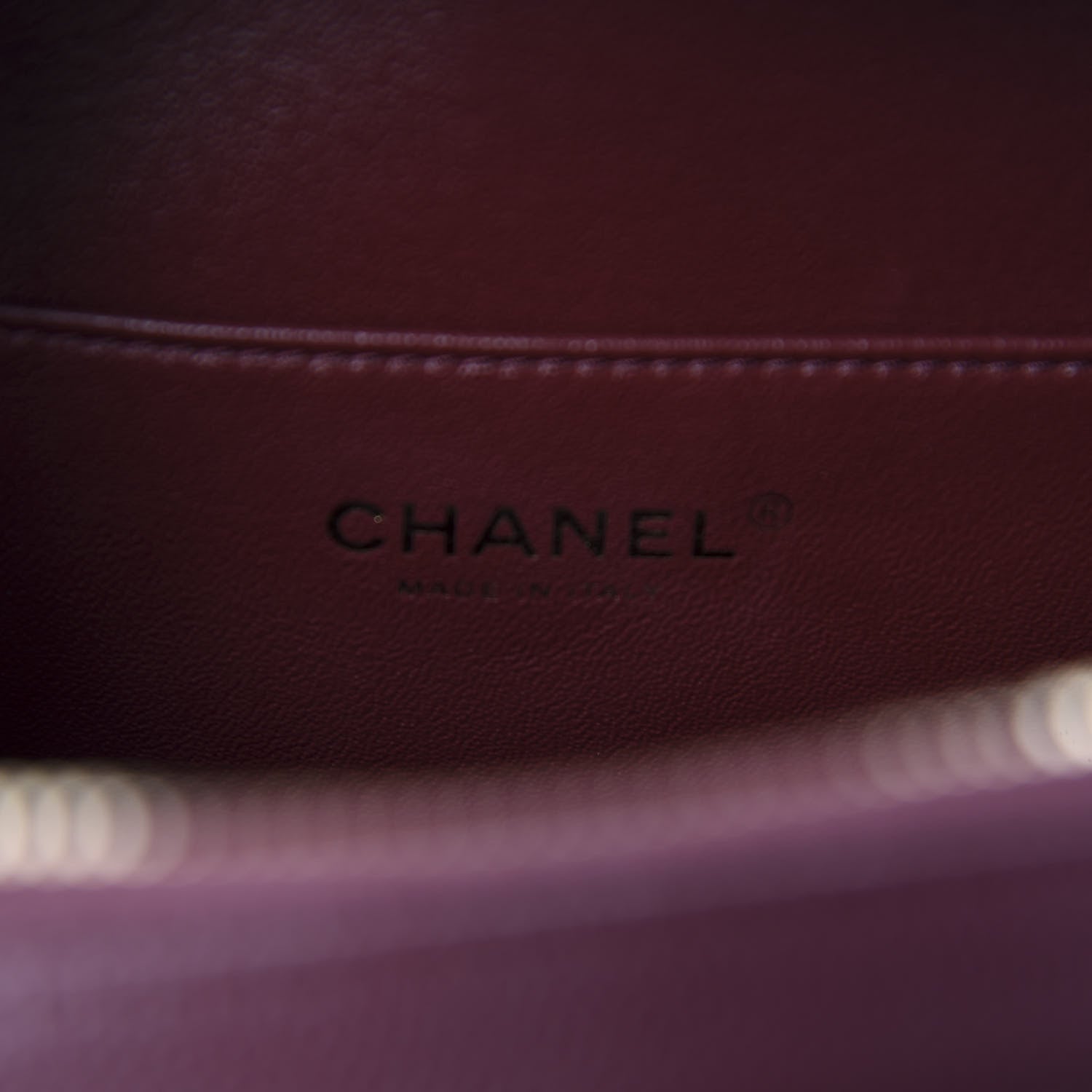 Chanel Caviar Quilted CC North South Filigree Vanity Case Burgundy 8 of 10