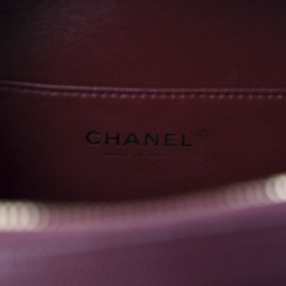 Chanel Caviar Quilted CC North South Filigree Vanity Case Burgundy 8 of 10