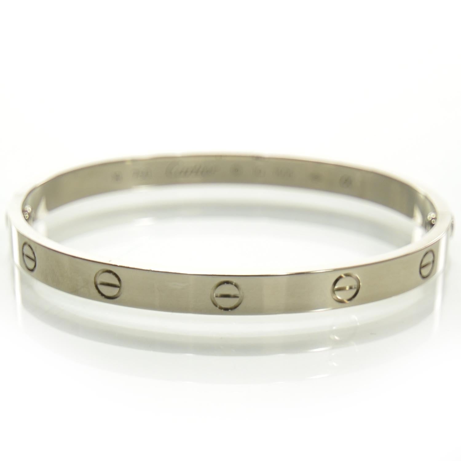 Cartier 18K White Gold LOVE Bracelet 19 1 of 4