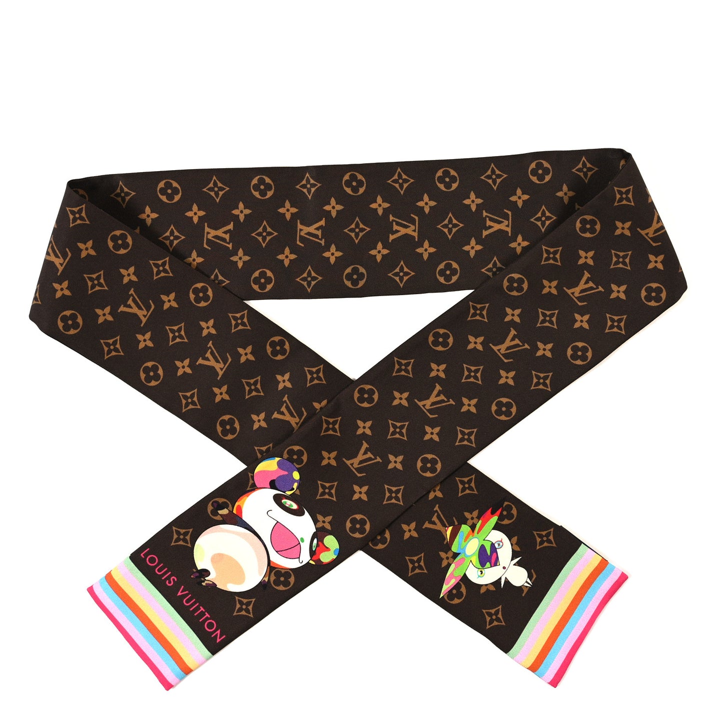 LV X TM Silk Monogram Superflat Character Bandeau Brown