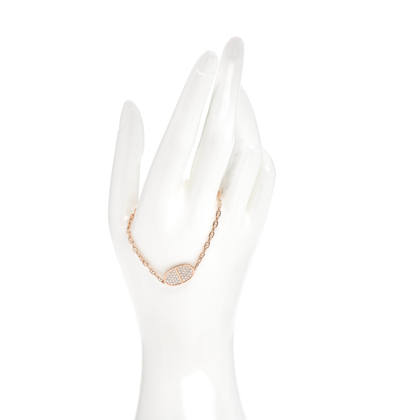 18K Rose Gold Diamond Chaine d'Ancre Verso Bracelet SH