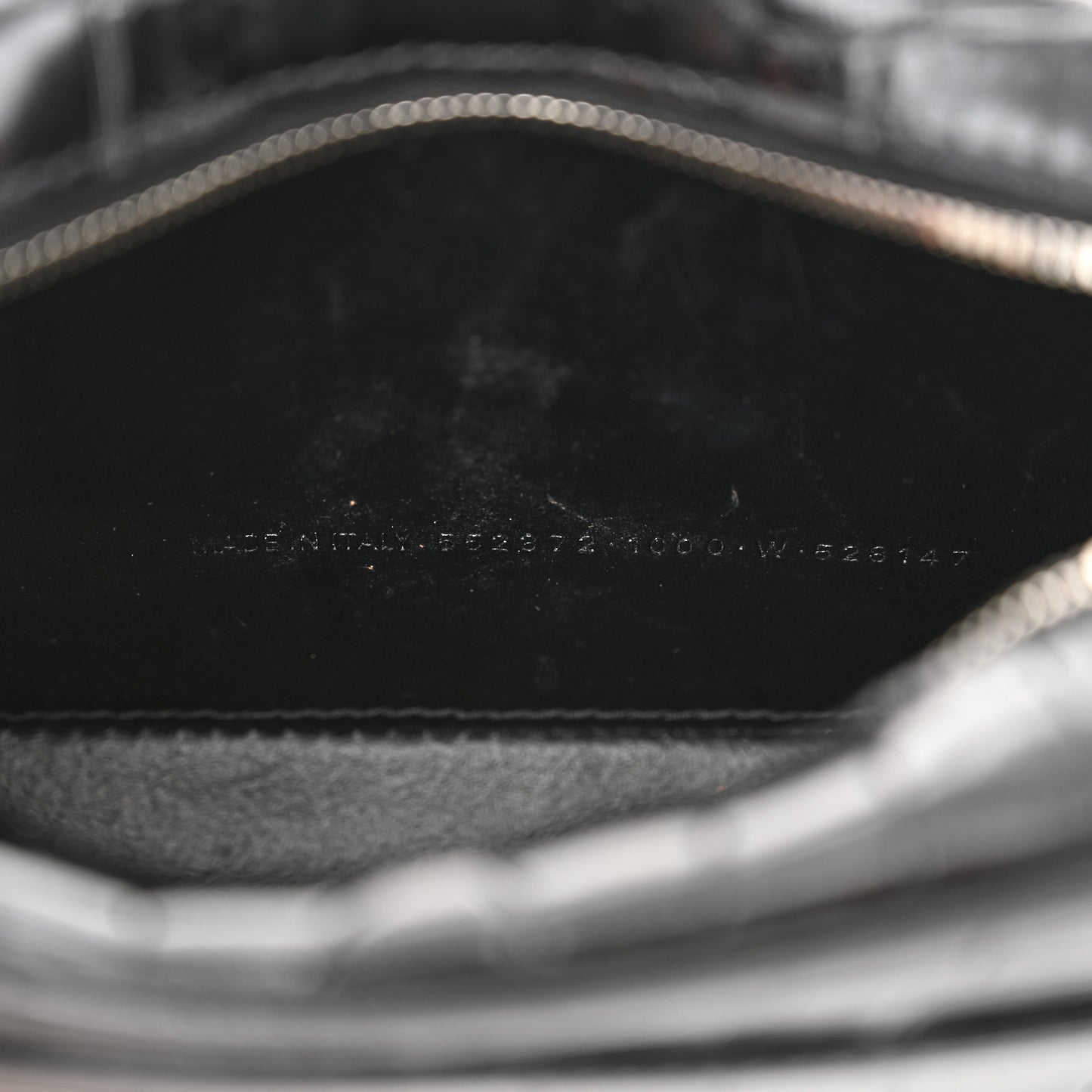 Shiny Calfskin Logo Crocodile Embossed XS Everyday Camera Bag Black