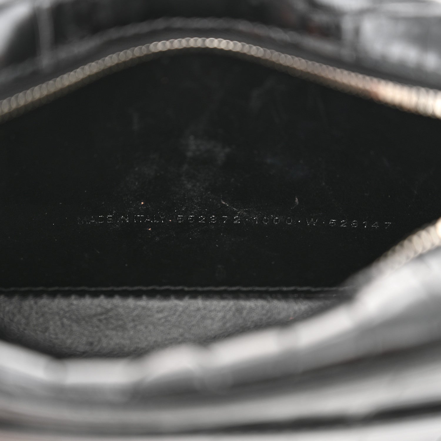 Balenciaga Shiny Calfskin Logo Crocodile Embossed XS Everyday Camera Bag Black 7 of 12