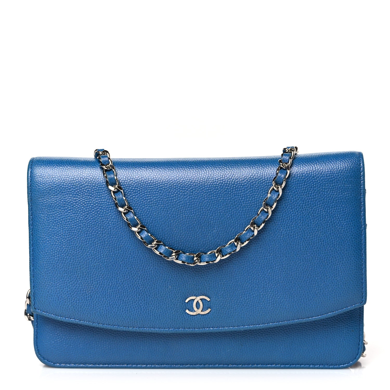 Chanel Caviar Sevruga Wallet on Chain WOC Blue 1 of 11