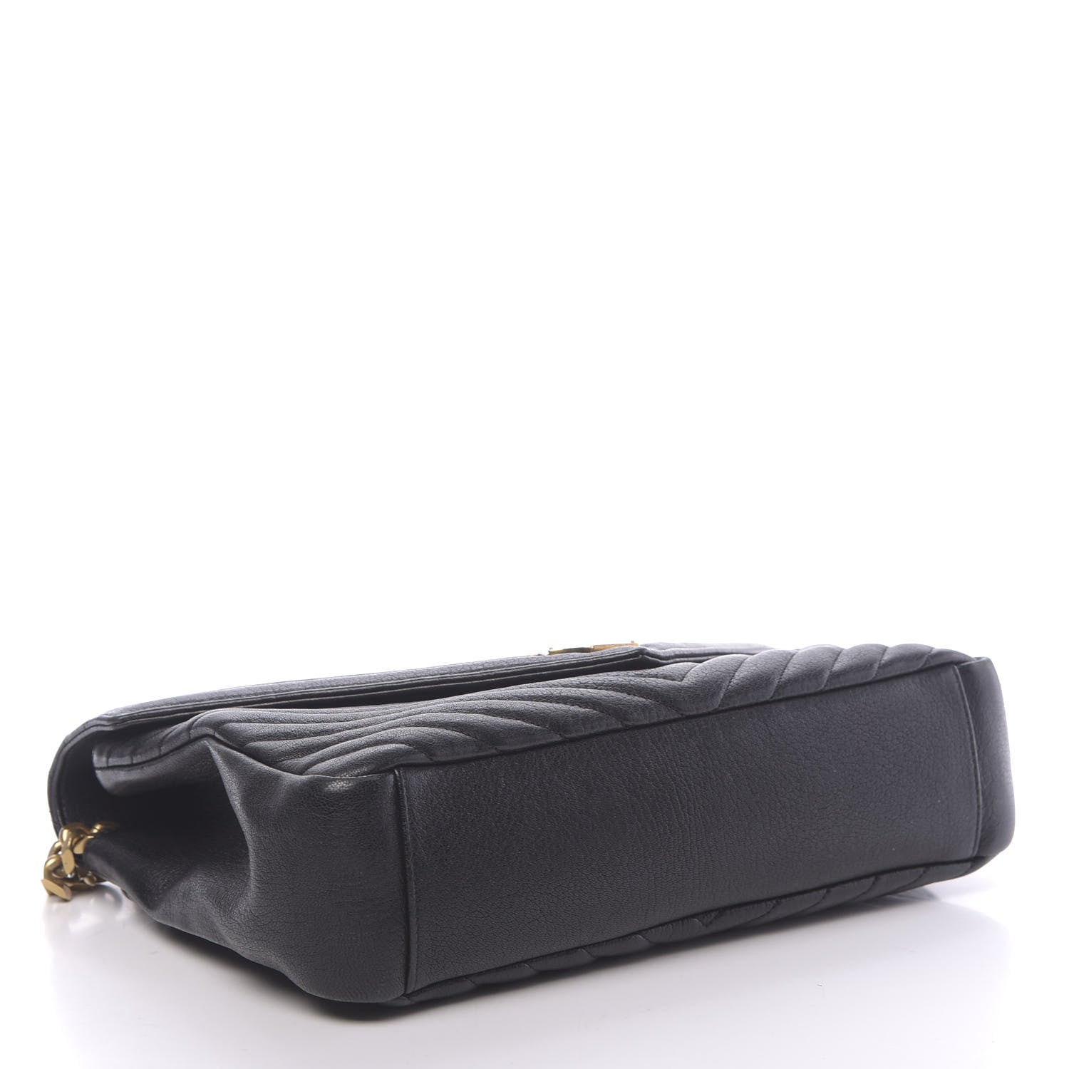Saint Laurent Sheepskin Matelasse Chevron Monogram Large College Satchel Black 5 of 11