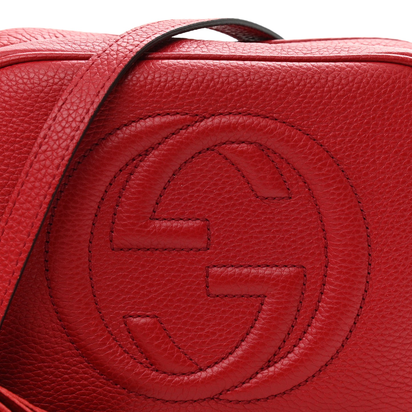 Pebbled Calfskin Small Soho Disco Bag Tabasco Red