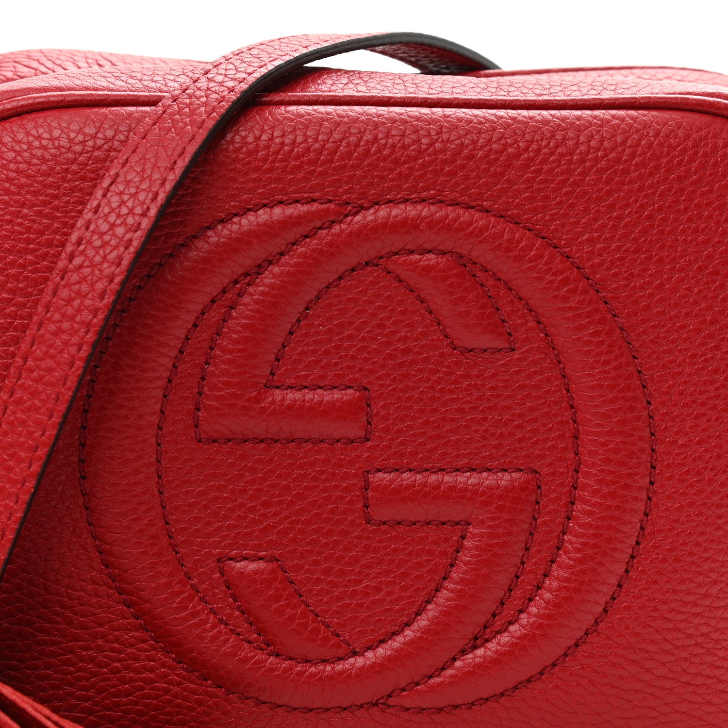 Gucci Pebbled Calfskin Small Soho Disco Bag Tabasco Red 9 of 11